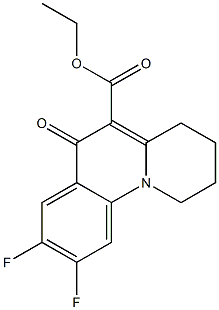 8,9-Difluoro-1,2,3,4-tetrahydro-6-oxo-6H-benzo[c]quinolizine-5-carboxylic acid ethyl ester Struktur