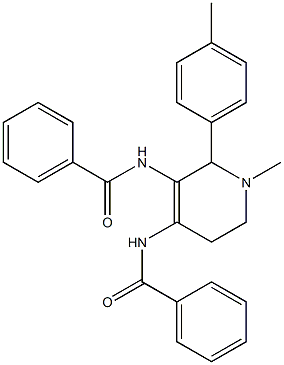 4,5-Bis(benzoylamino)-1-methyl-6-(4-methylphenyl)-1,2,3,6-tetrahydropyridine Struktur