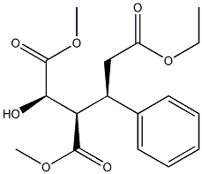 (2R,3R)-2-Hydroxy-3-[(R)-1-phenyl-2-(ethoxycarbonyl)ethyl]succinic acid dimethyl ester Struktur