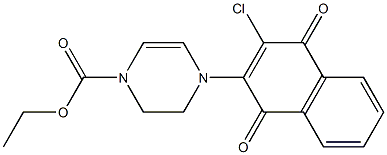 2-[[4-(Ethoxycarbonyl)-1,2,3,4-tetrahydropyrazin]-1-yl]-3-chloro-1,4-naphthoquinone Struktur