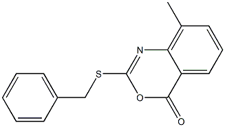 2-Benzylthio-8-methyl-4H-3,1-benzoxazin-4-one Struktur