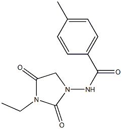 N-(3-Ethyl-2,4-dioxoimidazolidin-1-yl)-4-methylbenzamide Struktur