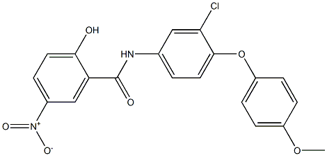 2-Hydroxy-5-nitro-N-[3-chloro-4-(4-methoxyphenoxy)phenyl]benzamide Struktur