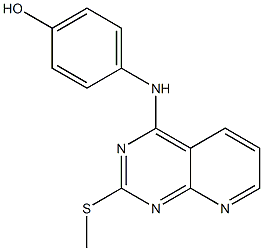 4-[4-Hydroxyanilino]-2-(methylthio)pyrido[2,3-d]pyrimidine Struktur