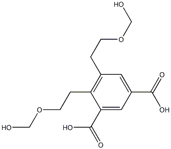 4,5-Bis[2-(hydroxymethoxy)ethyl]isophthalic acid Struktur