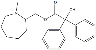 Benzilic acid 1-methylhexahydro-1H-azepin-2-ylmethyl ester Struktur