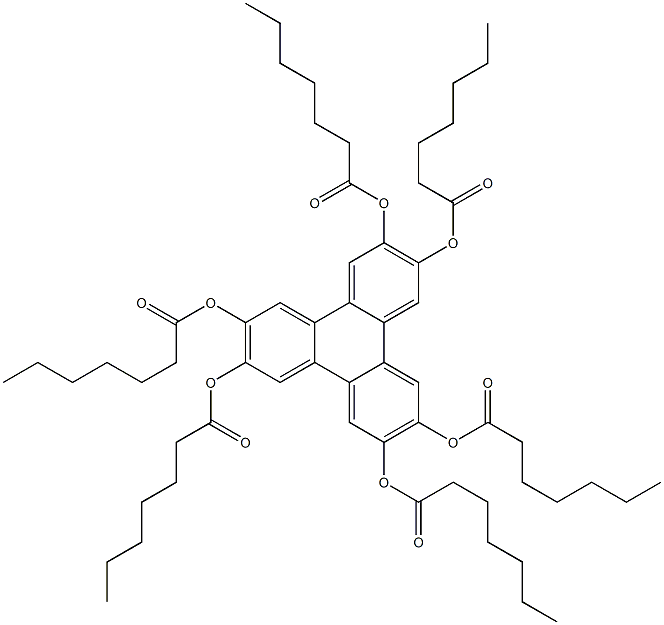 Triphenylene-2,3,6,7,10,11-hexol hexaheptanoate Struktur