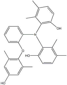 N,N-Bis(6-hydroxy-2,3-dimethylphenyl)-2-(4-hydroxy-2,6-dimethylphenoxy)benzenamine Struktur