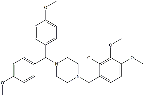 1-[Bis(4-methoxyphenyl)methyl]-4-(2,3,4-trimethoxybenzyl)piperazine Struktur