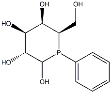 (3R,4S,5R,6R)-1-Phenyl-6-(hydroxymethyl)phosphorinane-2,3,4,5-tetrol Struktur