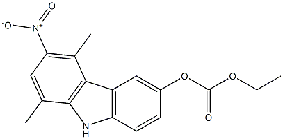 6-Ethoxycarbonyloxy-3-nitro-1,4-dimethyl-9H-carbazole Struktur