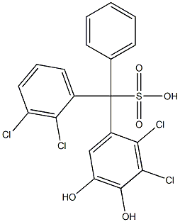 (2,3-Dichlorophenyl)(2,3-dichloro-4,5-dihydroxyphenyl)phenylmethanesulfonic acid Struktur