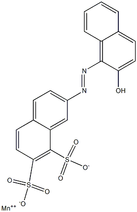 2-[(2-Hydroxy-1-naphtyl)azo]-7,8-naphthalenedisulfonic acid manganese(II) salt Struktur