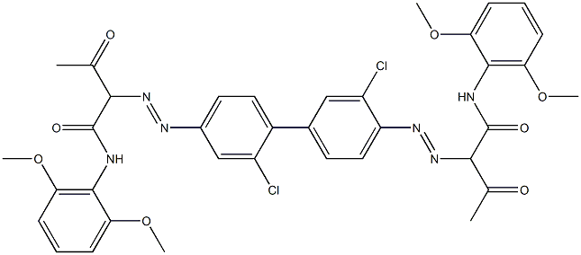 4,4'-Bis[[1-(2,6-dimethoxyphenylamino)-1,3-dioxobutan-2-yl]azo]-2,3'-dichloro-1,1'-biphenyl Struktur