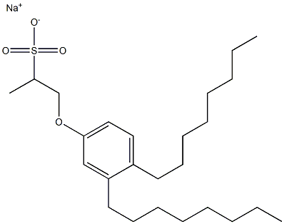 1-(3,4-Dioctylphenoxy)propane-2-sulfonic acid sodium salt Struktur