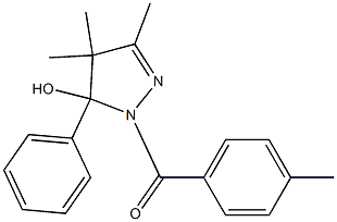 4,4,5-Trimethyl-3-phenyl-3,4-dihydro-2-(4-methylbenzoyl)-2H-pyrazol-3-ol Struktur