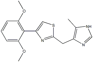 4-(2,6-Dimethoxyphenyl)-2-(5-methyl-1H-imidazol-4-ylmethyl)thiazole Struktur