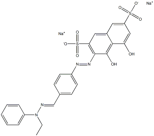 4,5-Dihydroxy-3-[[4-[(2-ethyl-2-phenylhydrazono)methyl]phenyl]azo]naphthalene-2,7-disulfonic acid disodium salt Struktur