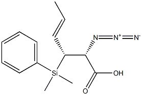 (2R,3R,4E)-2-Azido-3-[dimethyl(phenyl)silyl]-4-hexenoic acid Struktur