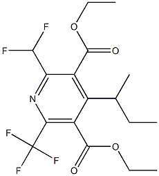 2-Difluoromethyl-6-(trifluoromethyl)-4-(1-methylpropyl)pyridine-3,5-dicarboxylic acid diethyl ester Struktur