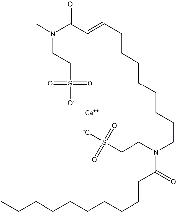 Bis[N-(2-undecenoyl)-N-methyltaurine]calcium salt Struktur