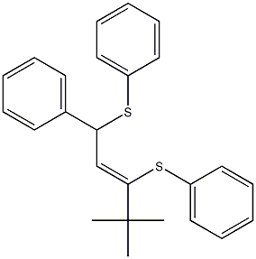 (Z)-3,5-Bis(phenylthio)-5-phenyl-2,2-dimethyl-3-pentene Struktur