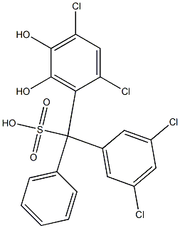 (3,5-Dichlorophenyl)(2,4-dichloro-5,6-dihydroxyphenyl)phenylmethanesulfonic acid Struktur