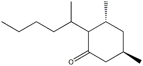 (3R,5R)-3,5-Dimethyl-2-(1-butylethyl)cyclohexan-1-one Struktur