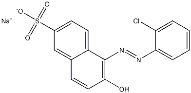 5-(2-Chlorophenylazo)-6-hydroxy-2-naphthalenesulfonic acid sodium salt Struktur