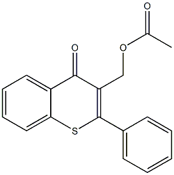 2-Phenyl-3-(acetoxymethyl)-4H-1-benzothiopyran-4-one Struktur