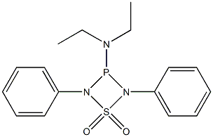 3-(Diethylamino)-2,4-diphenyl-1,2,4,3-thiadiazaphosphetidine 1,1-dioxide Struktur