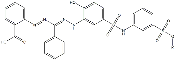 5-(2-Carboxyphenyl)-1-[2-hydroxy-5-[N-(3-potassiooxysulfonylphenyl)sulfamoyl]phenyl]-3-phenylformazan Struktur