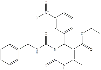 1,2,3,4-Tetrahydro-3-(benzylcarbamoyl)-6-methyl-2-oxo-4-(3-nitrophenyl)pyrimidine-5-carboxylic acid isopropyl ester Struktur