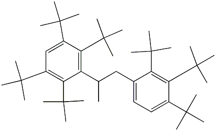 2-(2,3,5,6-Tetra-tert-butylphenyl)-1-(2,3,4-tri-tert-butylphenyl)propane Struktur