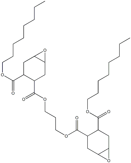 Bis[2-(octyloxycarbonyl)-4,5-epoxy-1-cyclohexanecarboxylic acid]1,3-propanediyl ester Struktur