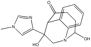 3,4-Dihydro-2,12-dihydroxy-12-(1-methyl-1H-imidazol-4-yl)-2H-1,6-ethano-1-benzazocin-5(6H)-one Struktur