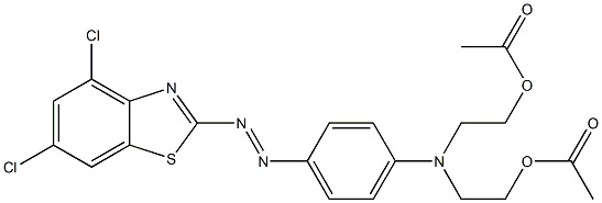 2-[4-[Di(2-acetyloxyethyl)amino]phenylazo]-4,6-dichlorobenzothiazole Struktur