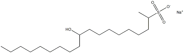 10-Hydroxynonadecane-2-sulfonic acid sodium salt Struktur