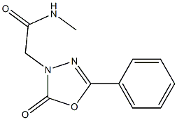 N-Methyl-5-phenyl-2-oxo-1,3,4-oxadiazole-3(2H)-acetamide Struktur