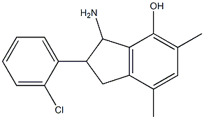 3-Amino-2,3-dihydro-2-(2-chlorophenyl)-5,7-dimethyl-1H-inden-4-ol Struktur