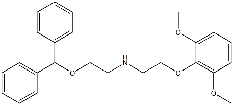 N-[2-(2,6-Dimethoxyphenoxy)ethyl]-2-(diphenylmethoxy)ethanamine Struktur