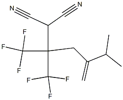 [1,1-Bis(trifluoromethyl)-4-methyl-3-methylenepentyl]malononitrile Struktur