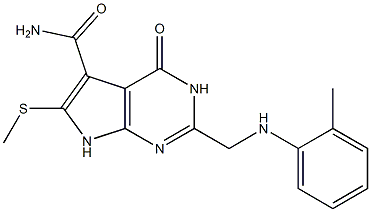 2-[(o-Methylphenylamino)methyl]-6-(methylthio)-4-oxo-3,4-dihydro-7H-pyrrolo[2,3-d]pyrimidine-5-carboxamide Struktur