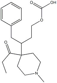 Carbonic acid 3-(1-methyl-4-propanoylpiperidin-4-yl)phenylbutyl ester Struktur