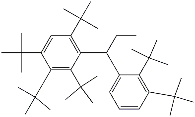 1-(2,3,4,6-Tetra-tert-butylphenyl)-1-(2,3-di-tert-butylphenyl)propane Struktur