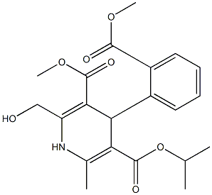 4-(2-Methoxycarbonylphenyl)-2-hydroxymethyl-6-methyl-1,4-dihydropyridine-3,5-dicarboxylic acid 3-methyl 5-isopropyl ester Struktur