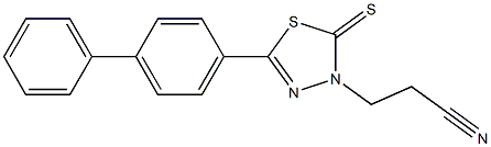 5-(Biphenyl-4-yl)-2-thioxo-1,3,4-thiadiazole-3-propiononitrile Struktur