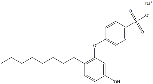 3'-Hydroxy-6'-octyl[oxybisbenzene]-4-sulfonic acid sodium salt Struktur