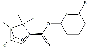 (1S)-4,7,7-Trimethyl-3-oxo-2-oxabicyclo[2.2.1]heptane-1-carboxylic acid 3-bromo-2-cyclohexen-1-yl ester Struktur