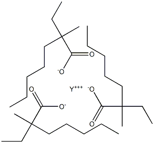 Tris(2-ethyl-2-methylheptanoic acid)yttrium salt Struktur